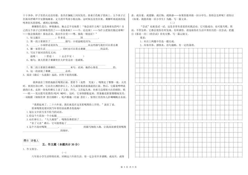 安顺市重点小学小升初语文每日一练试卷 附解析.doc_第3页