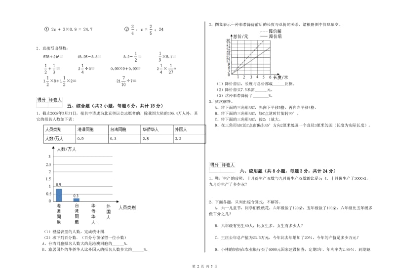 吉林省2020年小升初数学全真模拟考试试卷B卷 附答案.doc_第2页