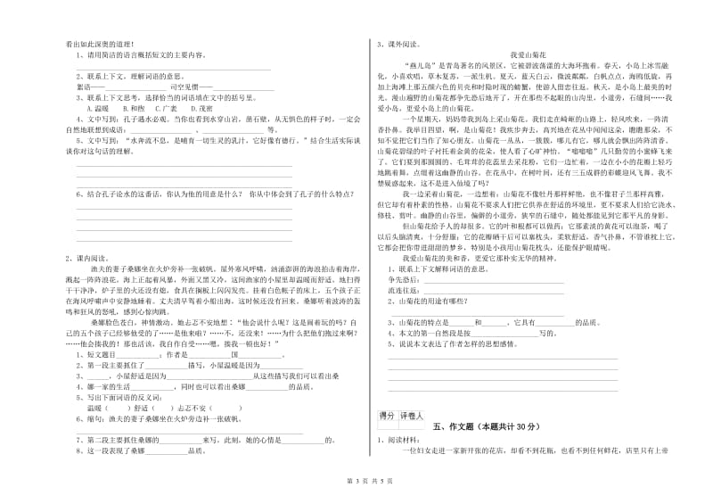 吉安市重点小学小升初语文综合练习试卷 含答案.doc_第3页