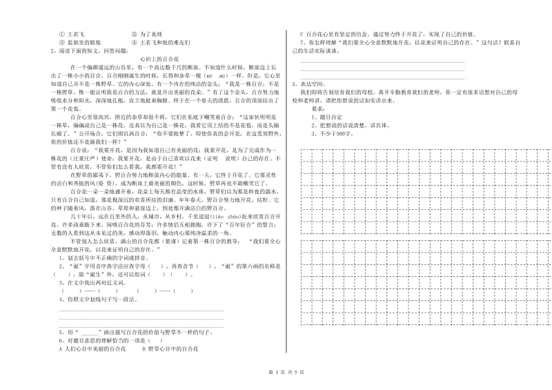 唐山市重点小学小升初语文强化训练试题 附解析.doc_第3页