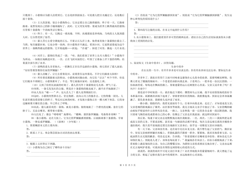 吉林省小升初语文过关检测试题B卷 附答案.doc_第3页