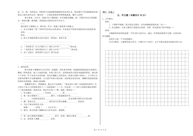 宁夏小升初语文提升训练试卷 附解析.doc_第3页