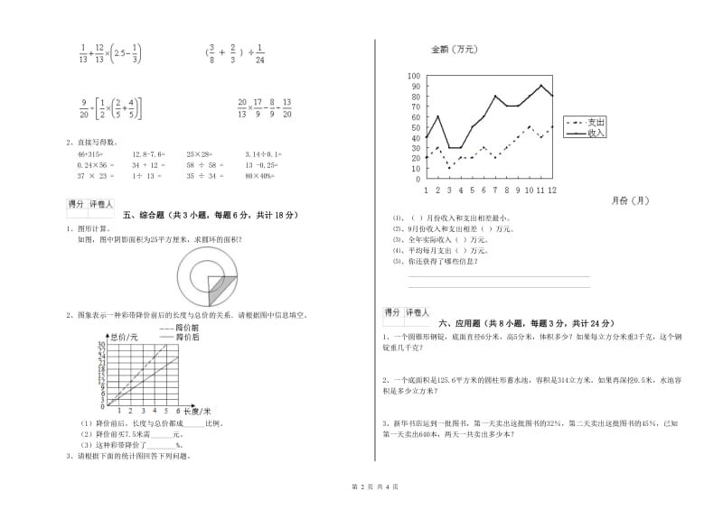 安徽省2019年小升初数学自我检测试卷B卷 附答案.doc_第2页