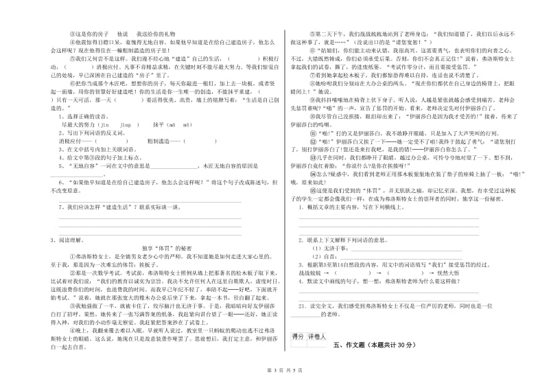 娄底地区重点小学小升初语文强化训练试题 附解析.doc_第3页