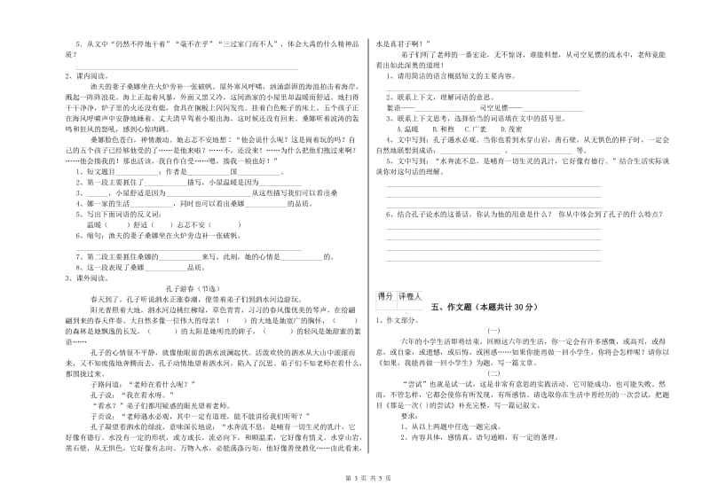 合肥市重点小学小升初语文考前检测试题 含答案.doc_第3页