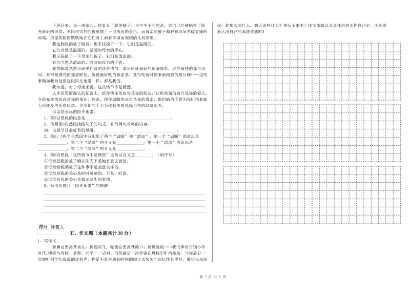 宁德市重点小学小升初语文能力提升试卷 含答案.doc_第3页