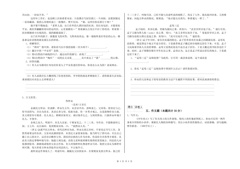 天水市重点小学小升初语文综合练习试卷 附解析.doc_第3页