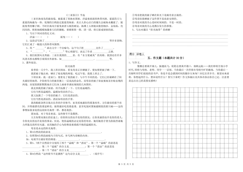 吉林省小升初语文综合检测试题A卷 附答案.doc_第3页