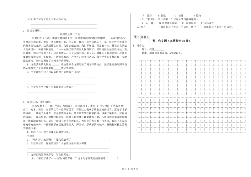 安顺市重点小学小升初语文考前检测试卷 附答案.doc_第3页