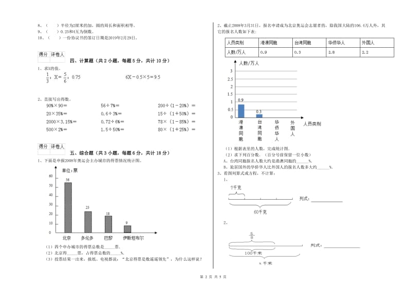 宁夏2020年小升初数学能力测试试题D卷 含答案.doc_第2页