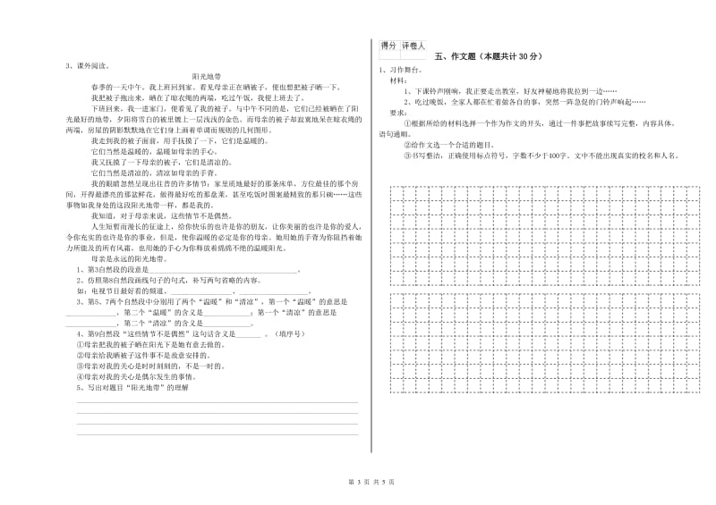 宜春市重点小学小升初语文综合练习试题 附答案.doc_第3页