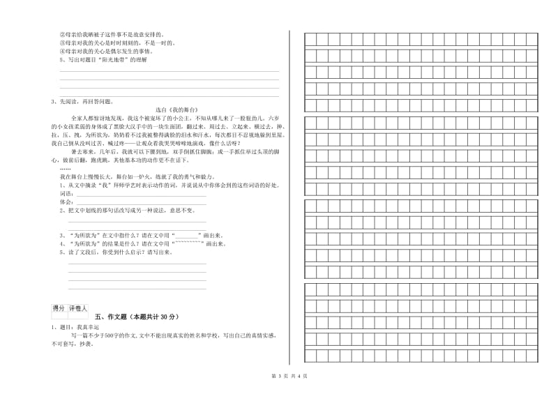 大庆市重点小学小升初语文提升训练试卷 附答案.doc_第3页