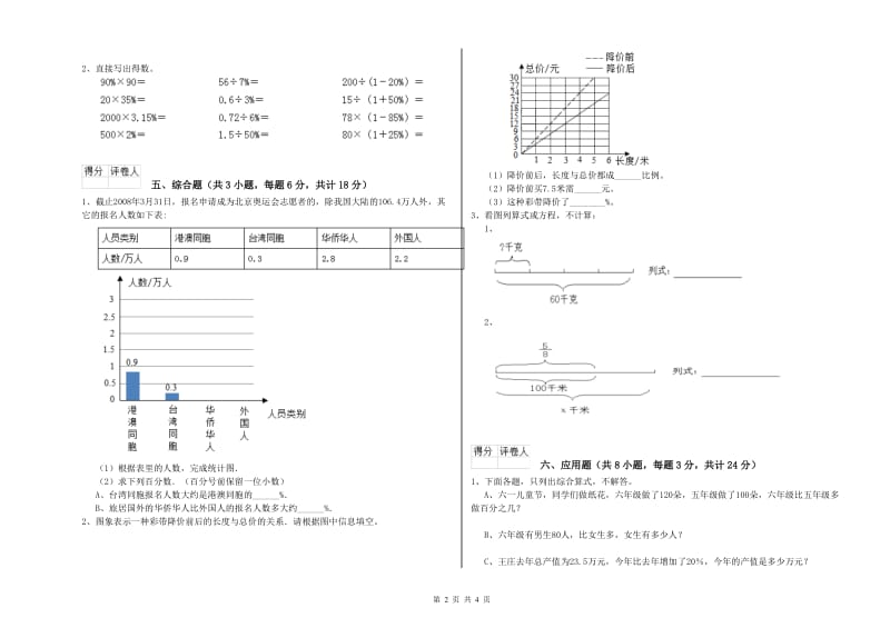 吉林省2019年小升初数学提升训练试题A卷 附答案.doc_第2页