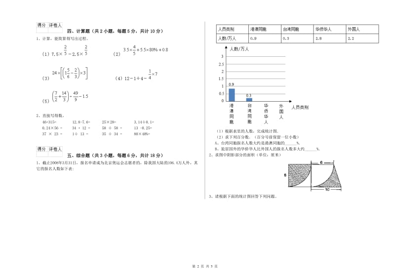 安徽省2020年小升初数学每周一练试题B卷 附答案.doc_第2页