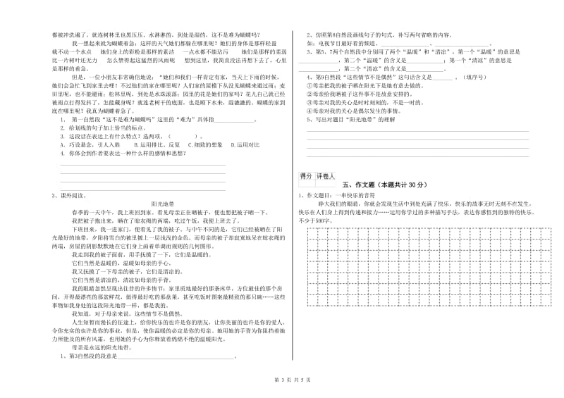 安阳市重点小学小升初语文强化训练试卷 附答案.doc_第3页