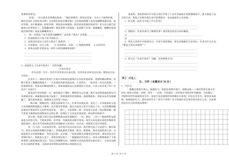 宜昌市实验小学六年级语文下学期自我检测试题 含答案.doc_第3页