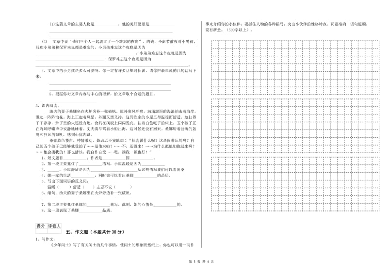 包头市重点小学小升初语文能力提升试卷 附答案.doc_第3页