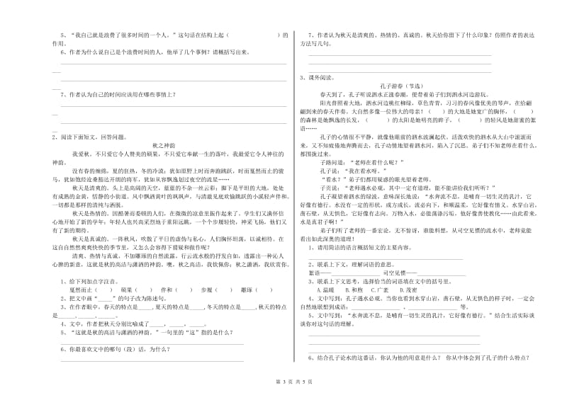 宜宾市重点小学小升初语文能力检测试卷 含答案.doc_第3页