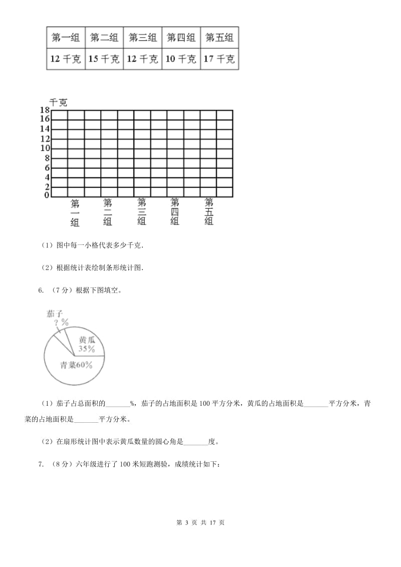 北京版2019-2020学年六年级上册专项复习七：扇形统计图的应用（A卷）.doc_第3页