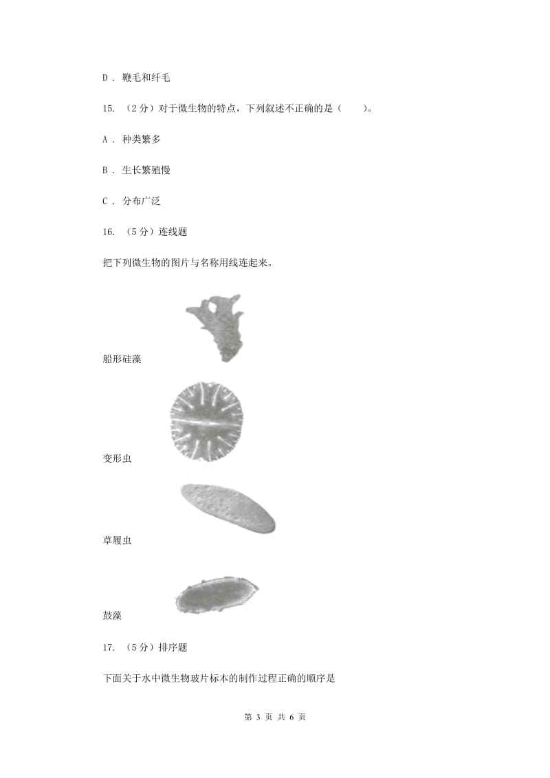 2019年教科版小学科学六年级下册 第一单元微小世界第7课时用显微镜观察身边的生命世界(三) .doc_第3页