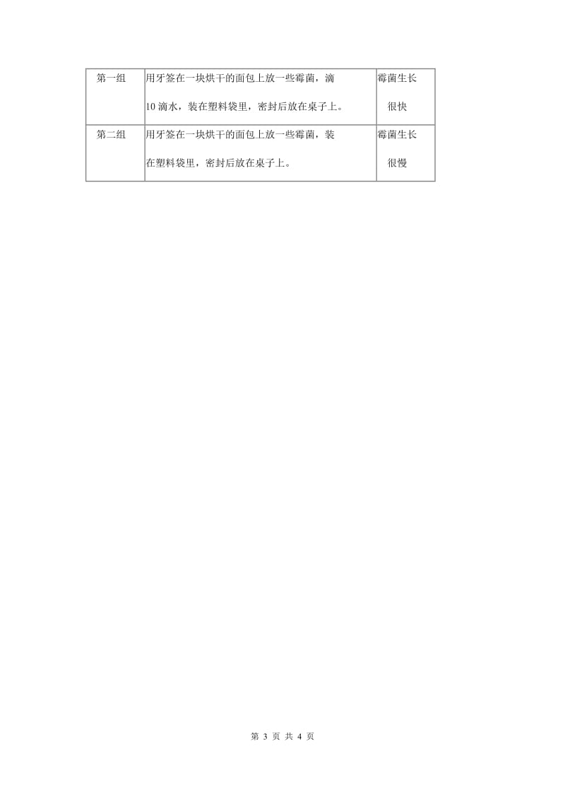 2020年教科版小学科学四年级下册 第三单元食物第5课时面包发霉了 .doc_第3页