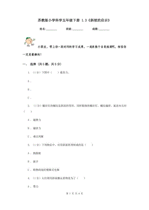 蘇教版小學科學五年級下冊 1.3《斜坡的啟示》.doc