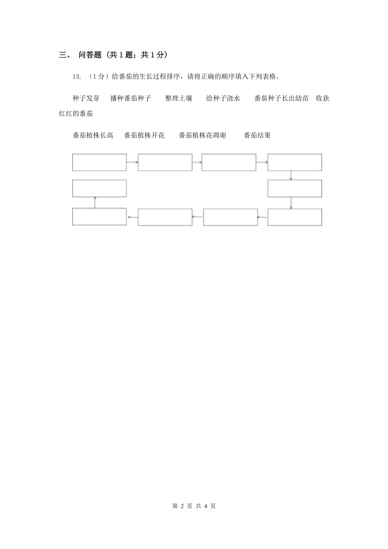 粤科版小学科学三下第一单元第4课时《开花结果》（II）卷.doc_第2页