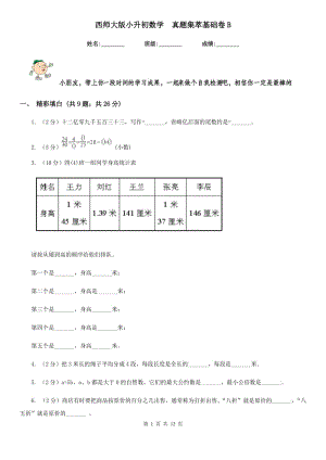 西師大版小升初數(shù)學(xué)真題集萃基礎(chǔ)卷B.doc