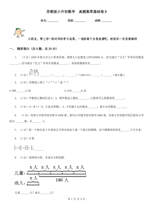 蘇教版小升初數(shù)學(xué)真題集萃基礎(chǔ)卷B.doc