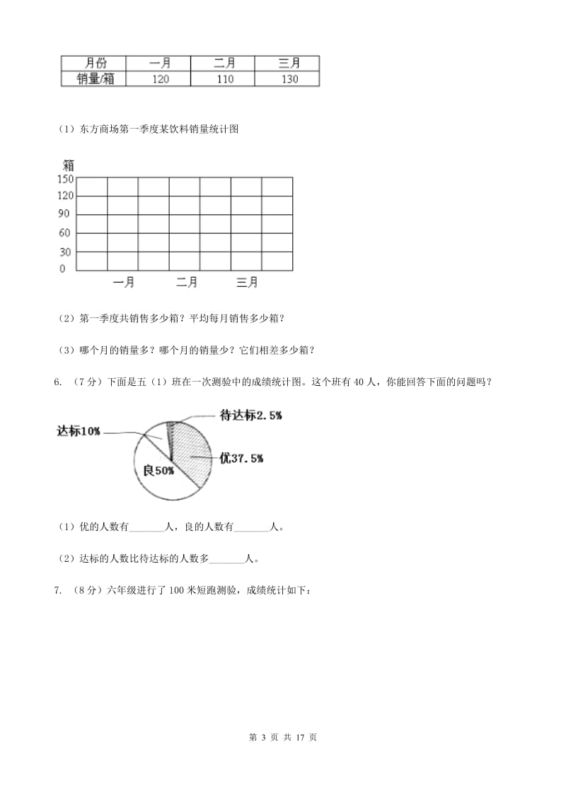 上海教育版2019-2020学年六年级上册专项复习七：扇形统计图的应用（B卷）.doc_第3页