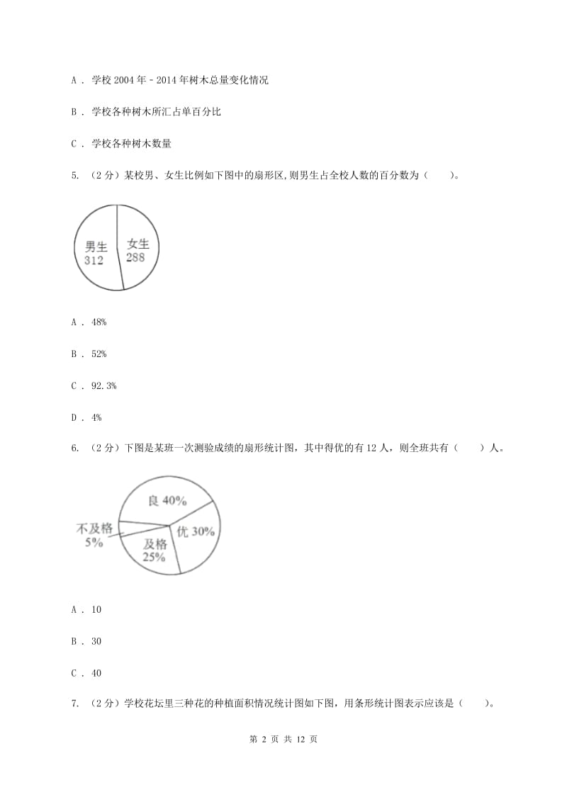 长春版六年级上册数学期末专项复习冲刺卷（七）：扇形统计图.doc_第2页