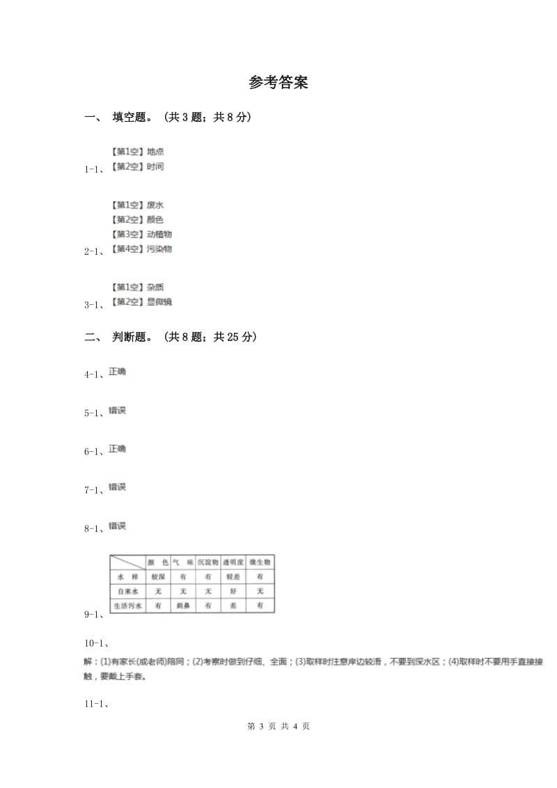 2020年教科版小学科学六年级下册 第四单元环境和我们第7课时考察家乡的自然水域 .doc_第3页