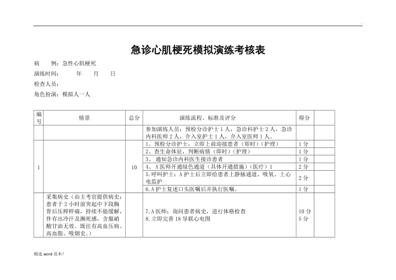 急诊心肌梗死模拟演练案例.doc_第1页