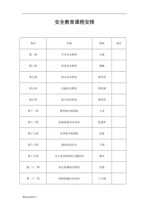 安全教育課程安排.doc