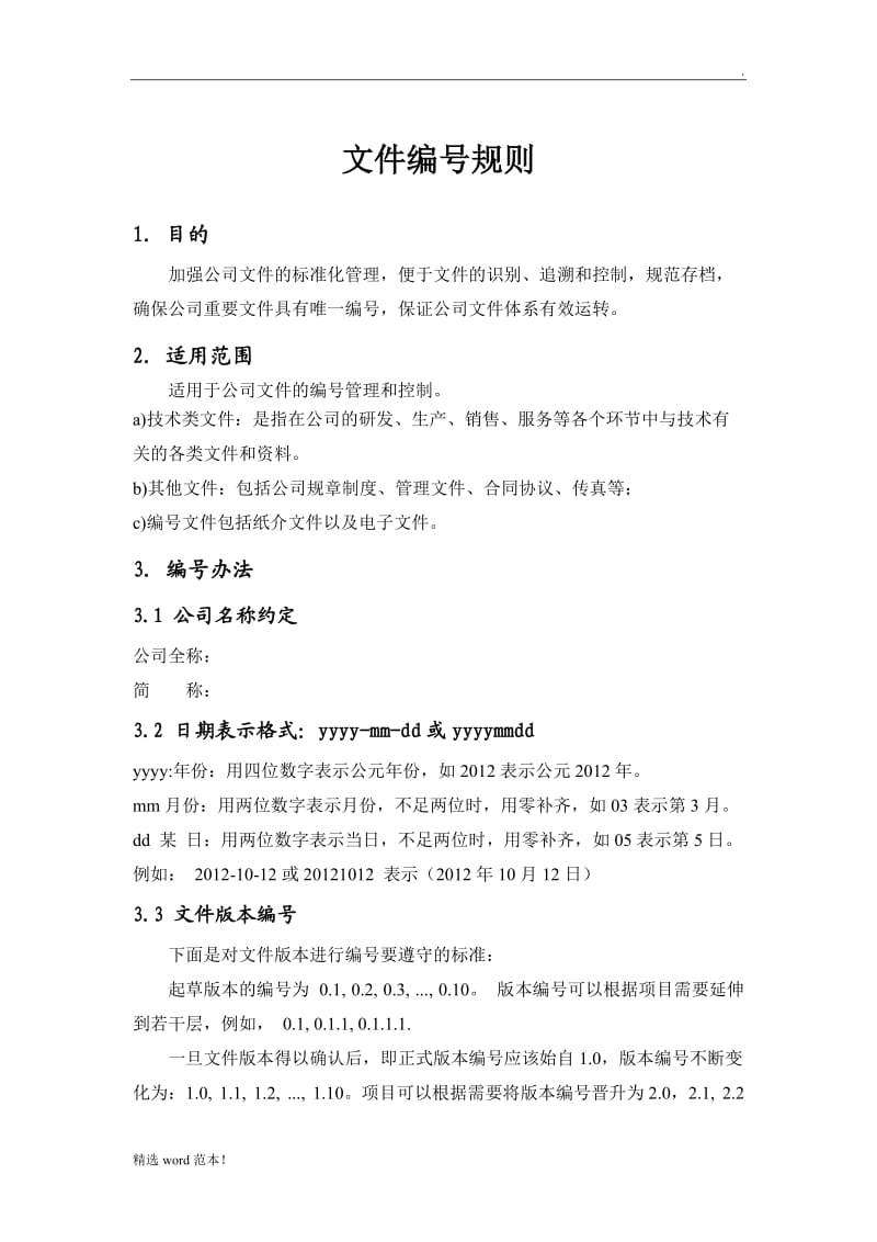 公司文件编号规则.doc_第1页