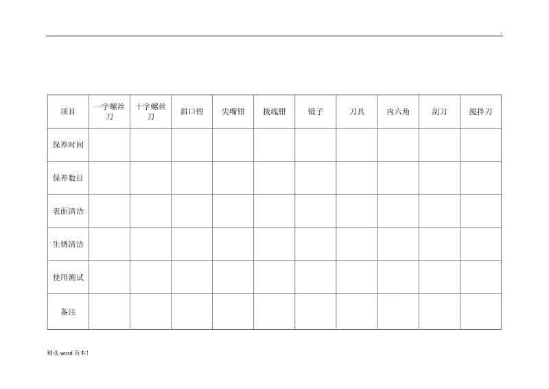 工具维护保养记录.doc_第1页