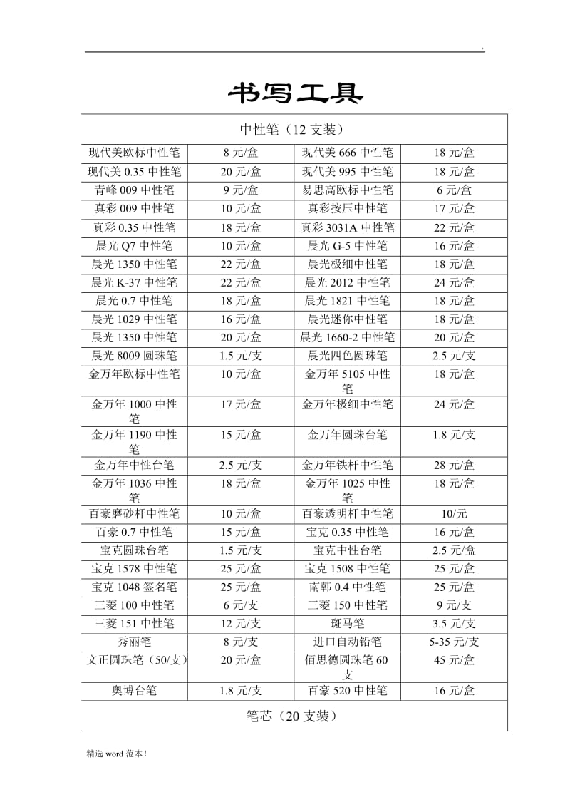 办公用品报价单.doc_第2页