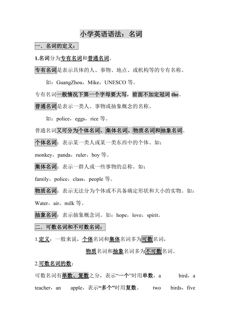 名词单数变复数规则及练习.doc_第1页