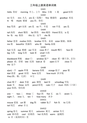 三年級上冊英語單詞表.doc