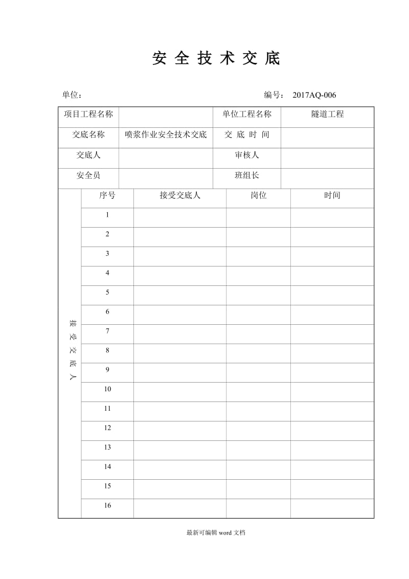 喷浆作业安全技术交底.doc_第1页