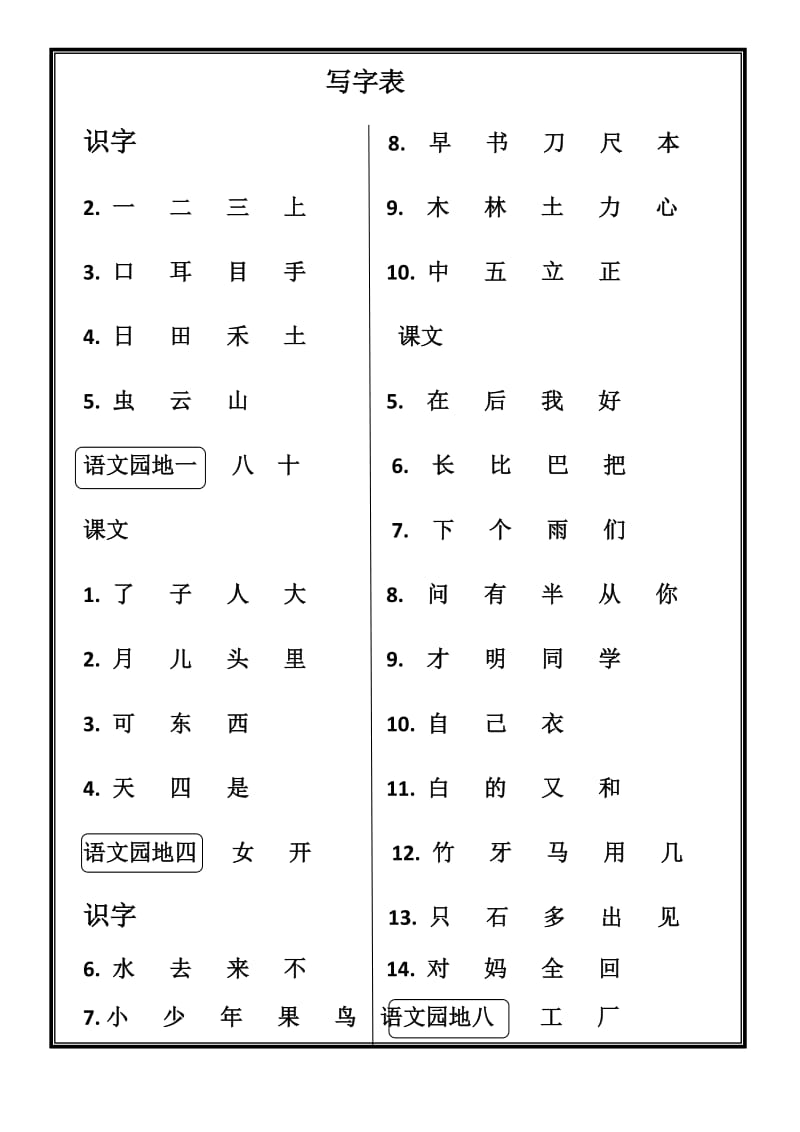 一年级上册语文生字表.doc_第3页