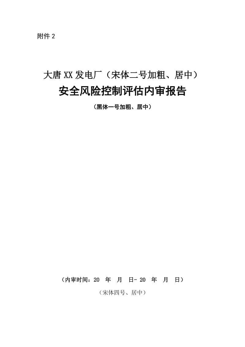 安全风险控制评估企业内审报告(模板).doc_第1页