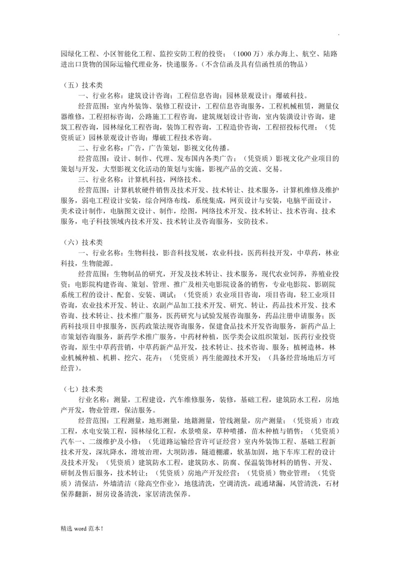 注册公司行业分类及经营范围.doc_第2页