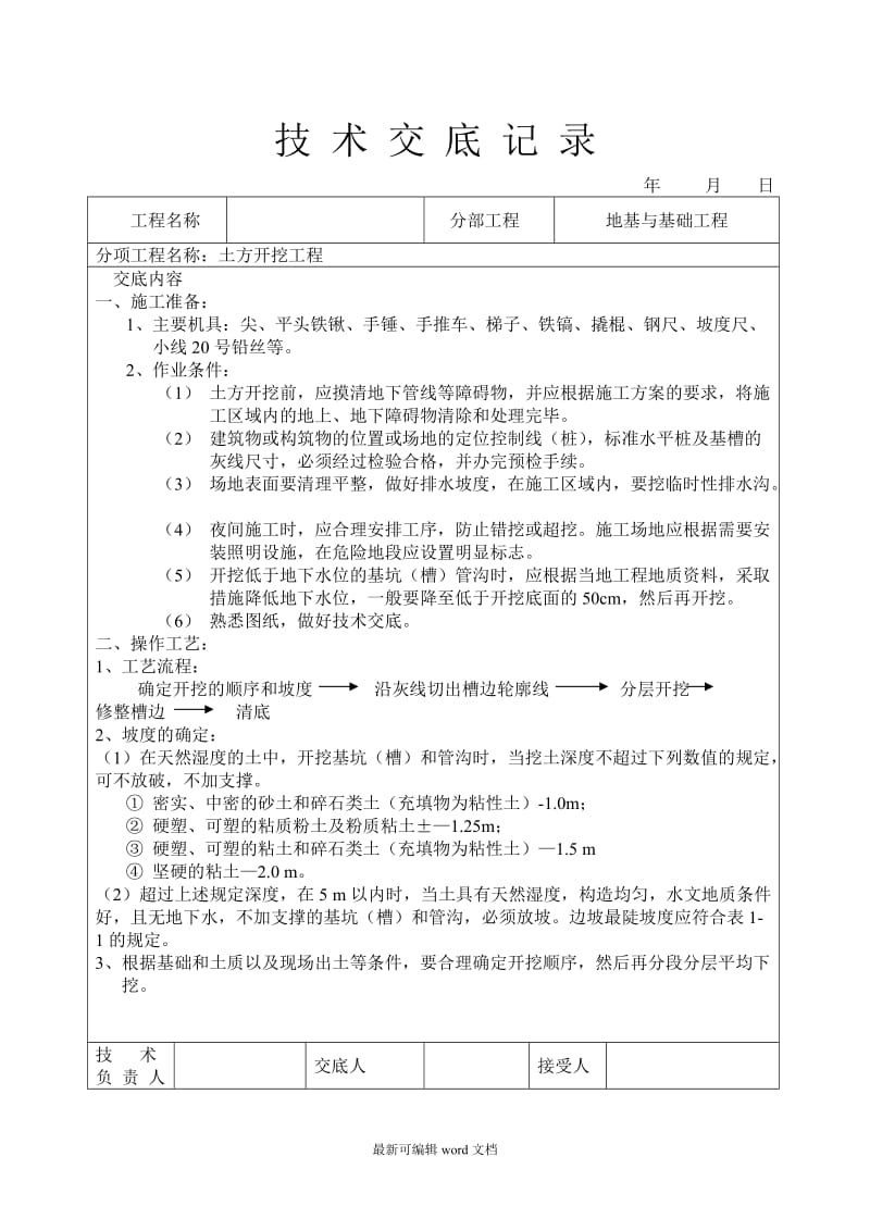 建筑工程技术交底(土建部分)全套.doc_第1页