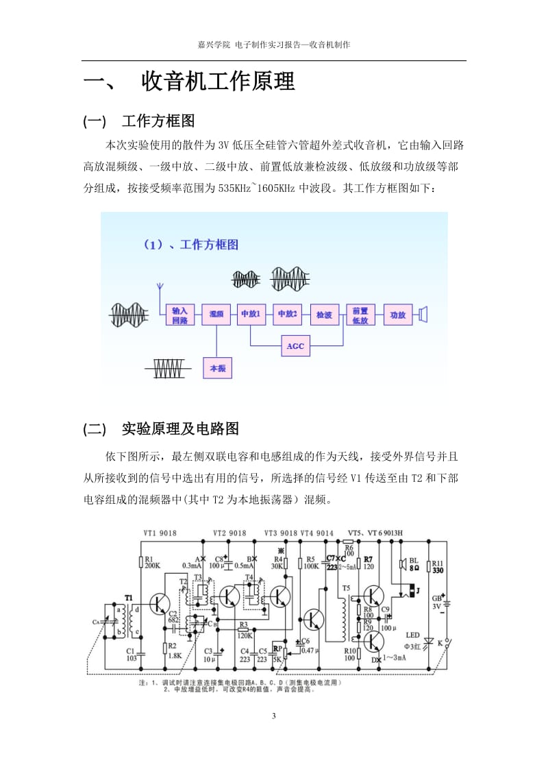 课程设计电子制作实习报告-收音机制作.doc_第3页