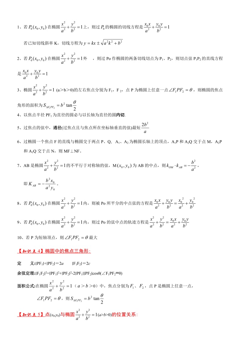 椭圆双曲线知识点总结.doc_第2页