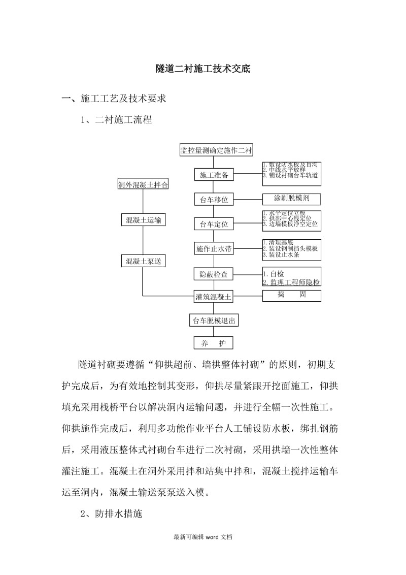 隧道二衬施工技术交底.doc_第1页