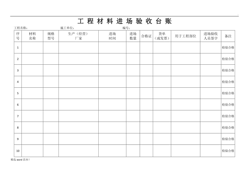 工程材料进场验收台账.doc_第1页