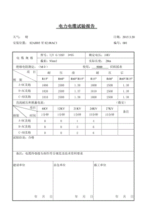 高壓電力電纜試驗報告.doc