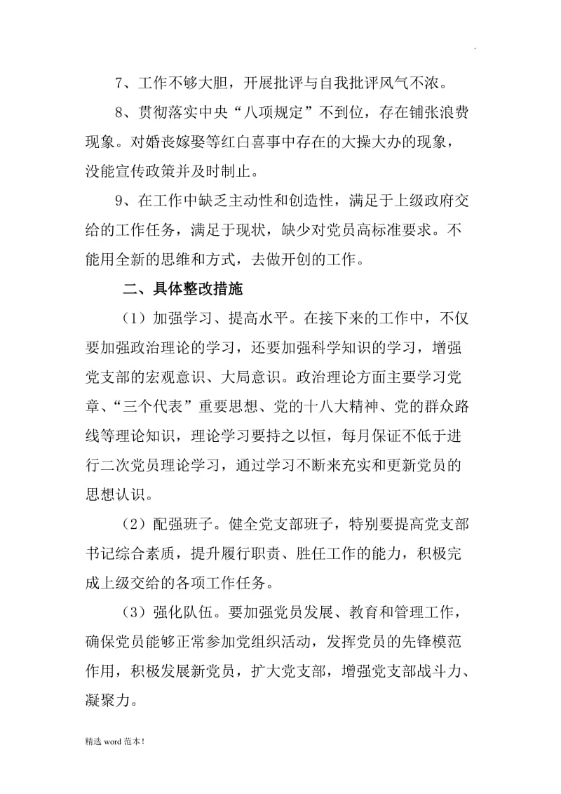 村党支部整改问题清单.doc_第2页